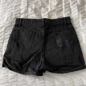 Women's Black Denim Shorts